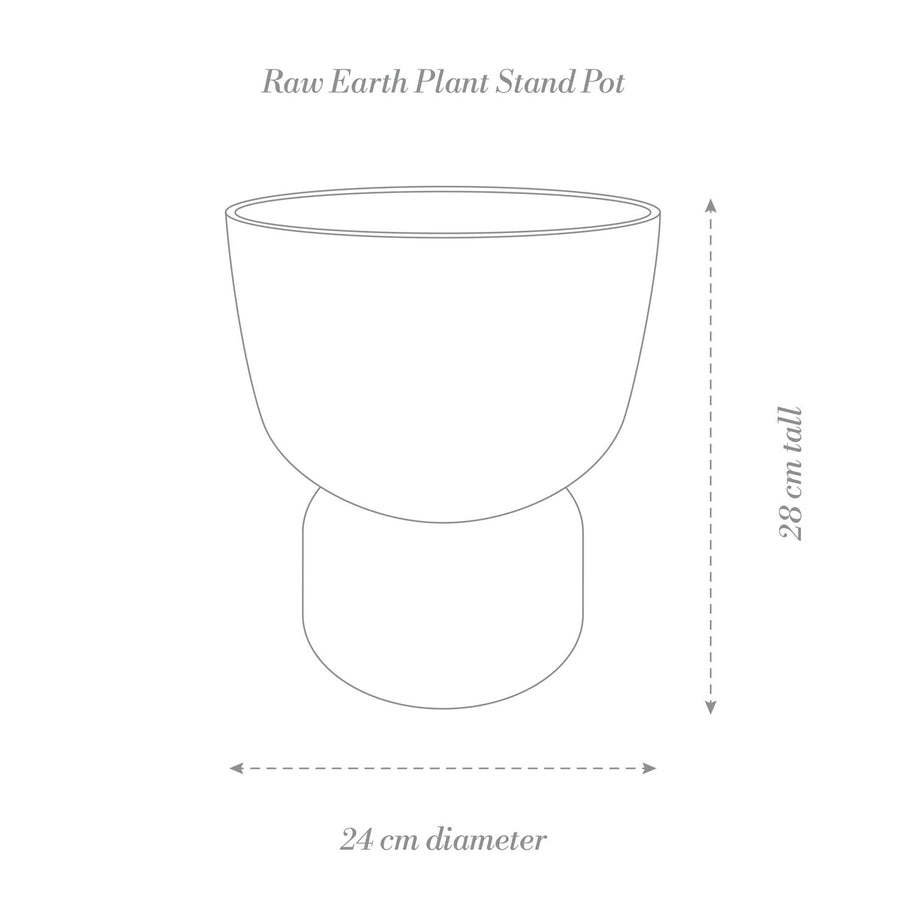 Raw Earth Plant Stand Pot - Chalk White