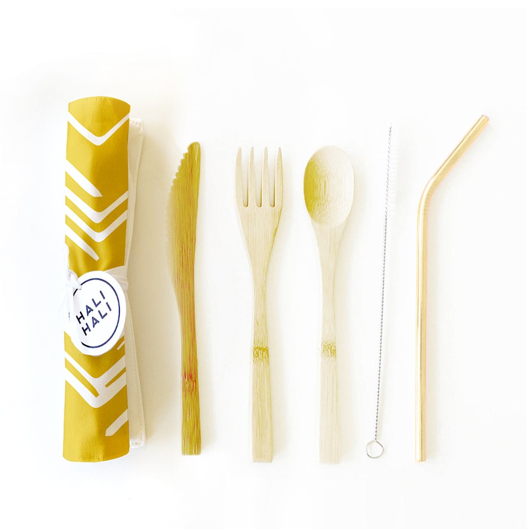 6 Piece Reusable Cutlery Set- Assorted Patterns