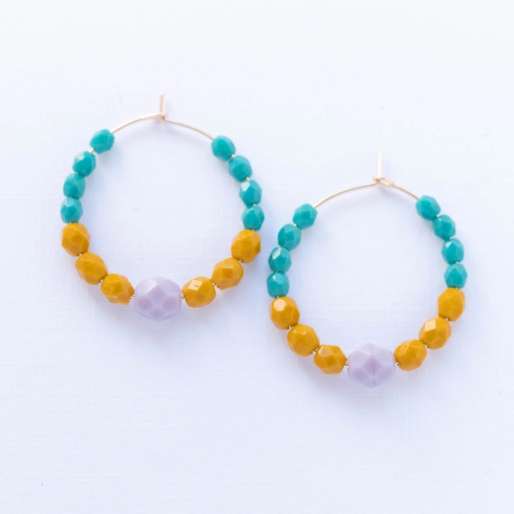 Colorful Beaded Hoops
