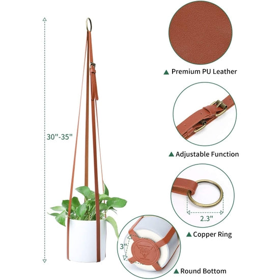 Vegan Leather Plant Hangers