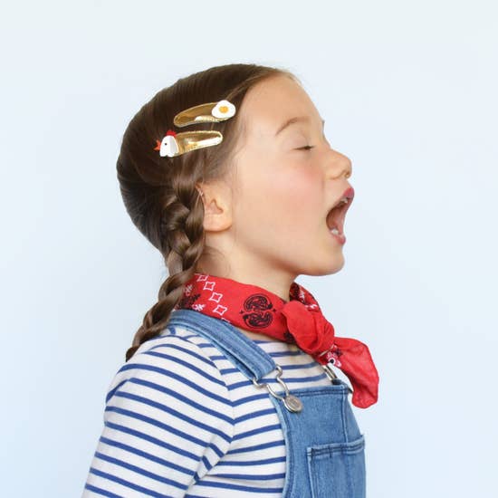 Chicken and Egg Hair Clips