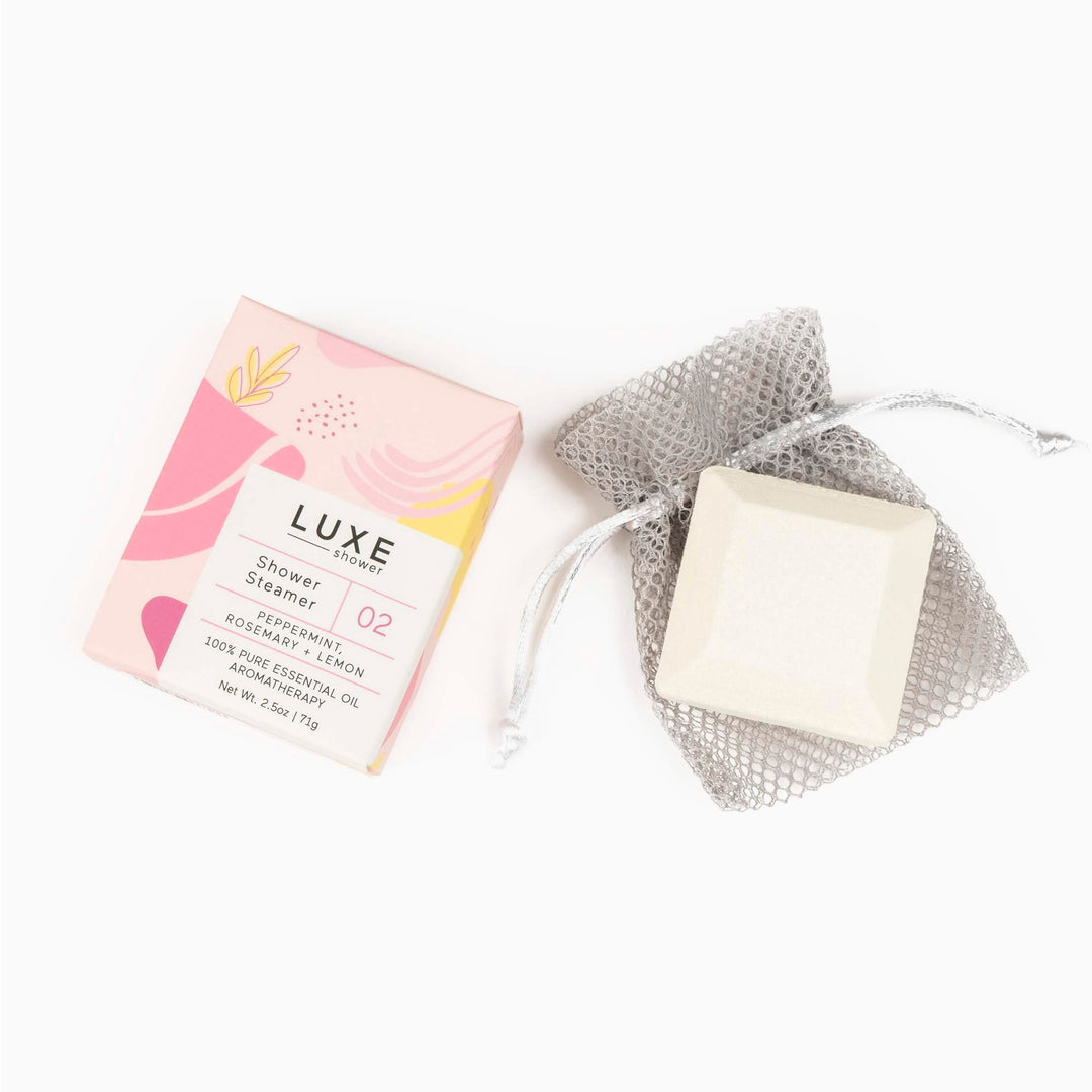 Luxe Peppermint, Rosemary, + Lemon Shower Steamer Fizzy Bomb