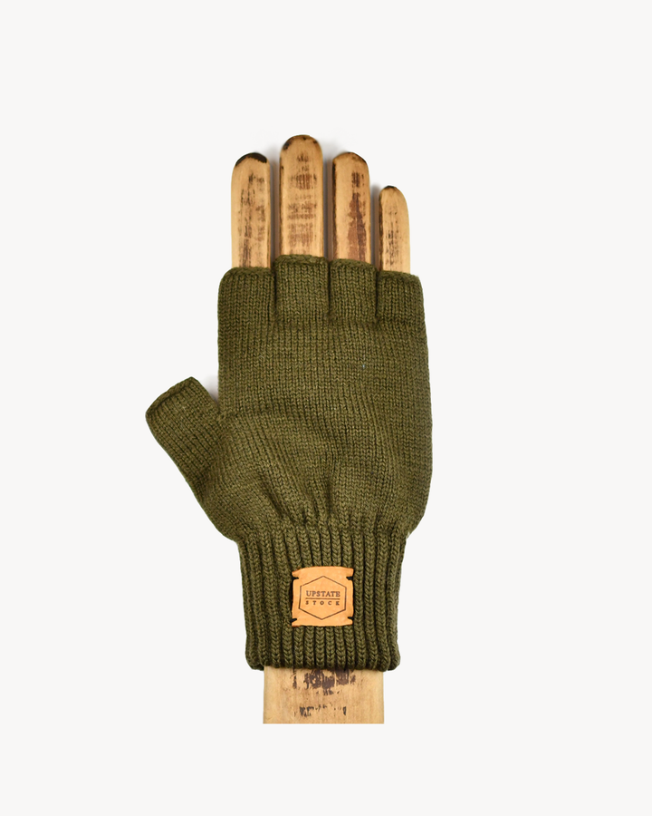 Moss Merino Wool Fingerless Glove