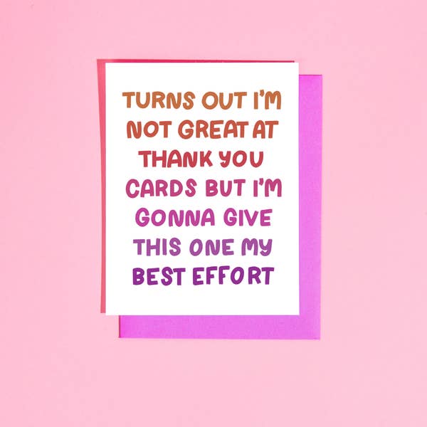 Not Great at Thank You Cards Card