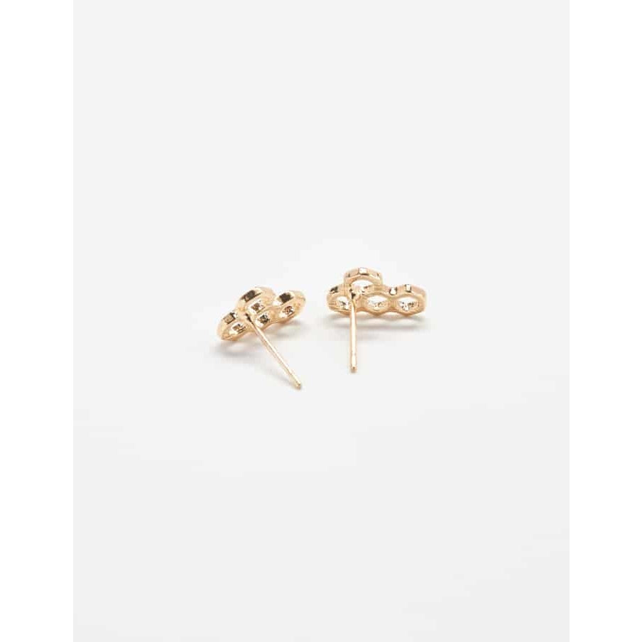 Gold Honeycomb Stud Earrings