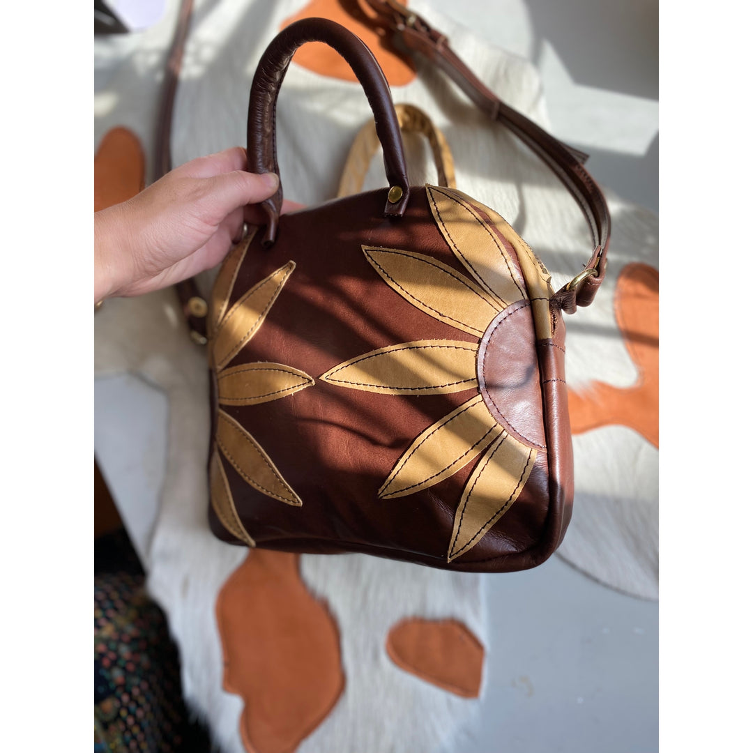Crossbody Bowler Bag - Black-Eyed Susan Brown