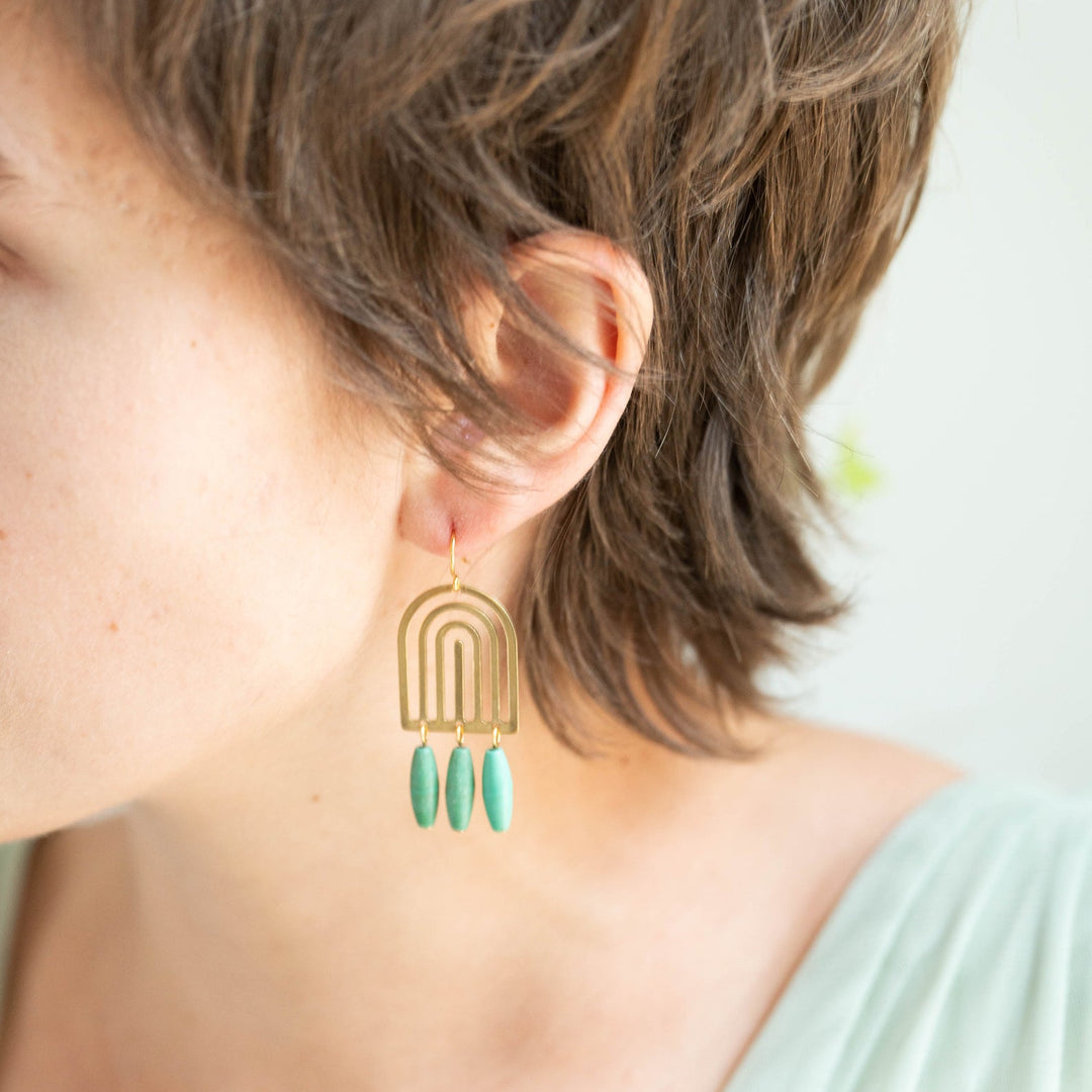 Turquoise Arch Earrings