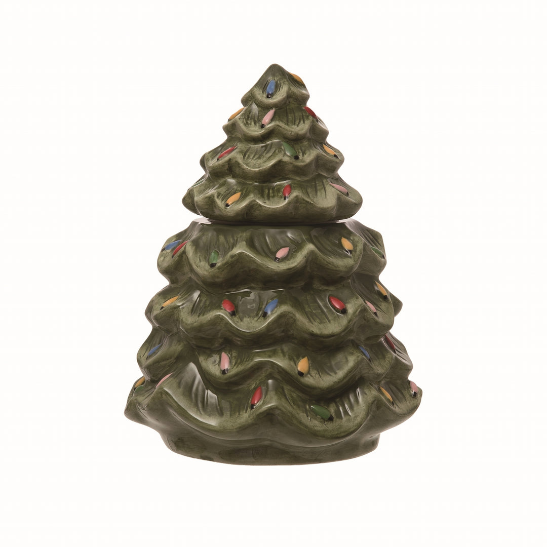 Ceramic Green Tree Cookie Jar
