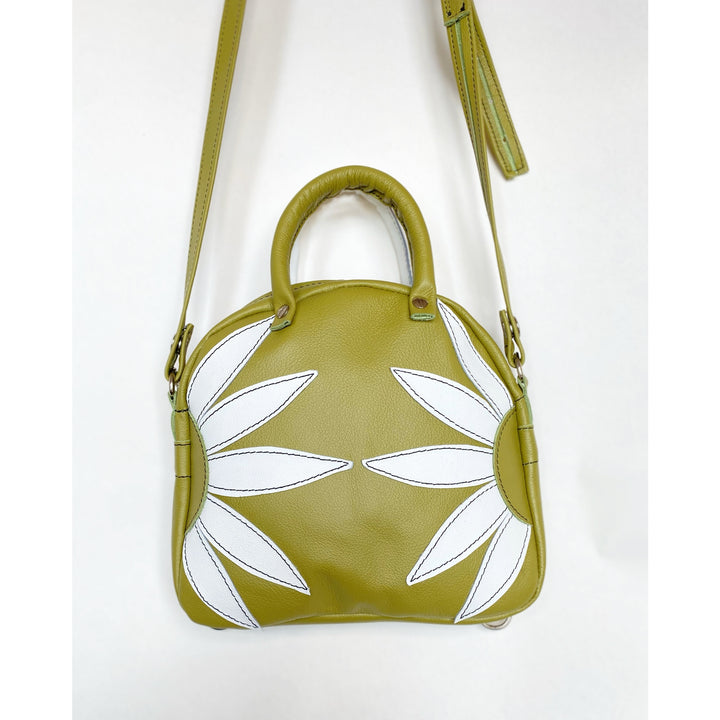 Crossbody Bowler Bag - Black-Eyed Susan Retro Green