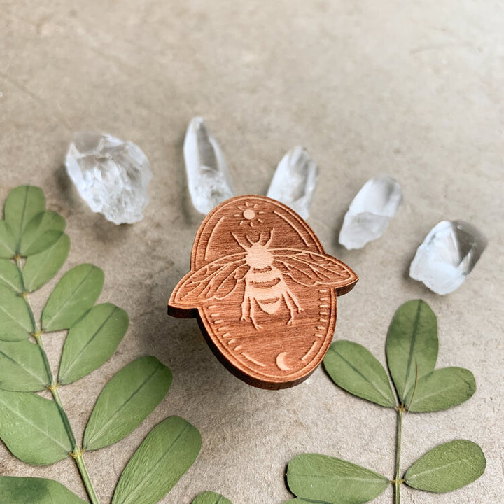 Wooden Bee Pin