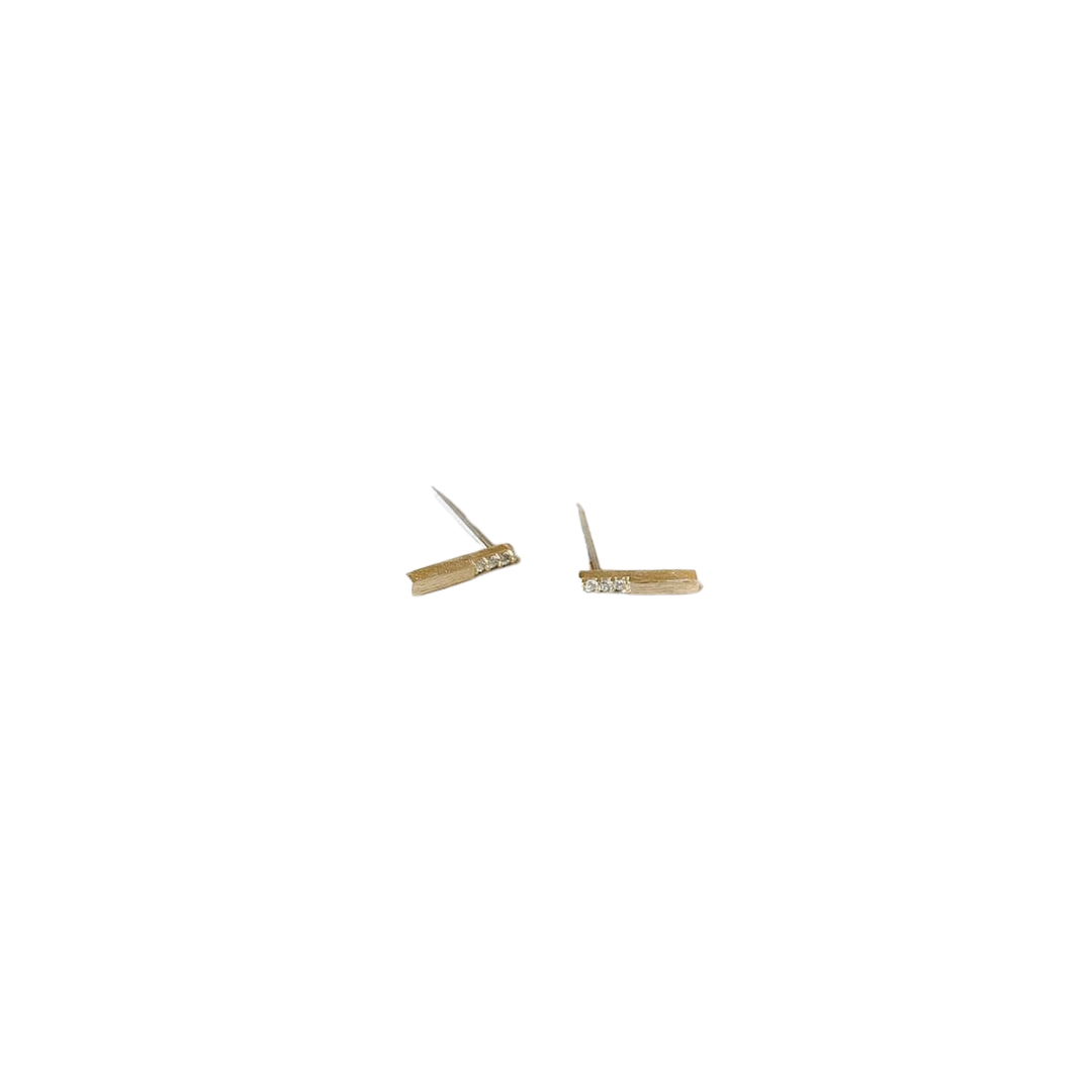 CZ Bar Stud Earrings
