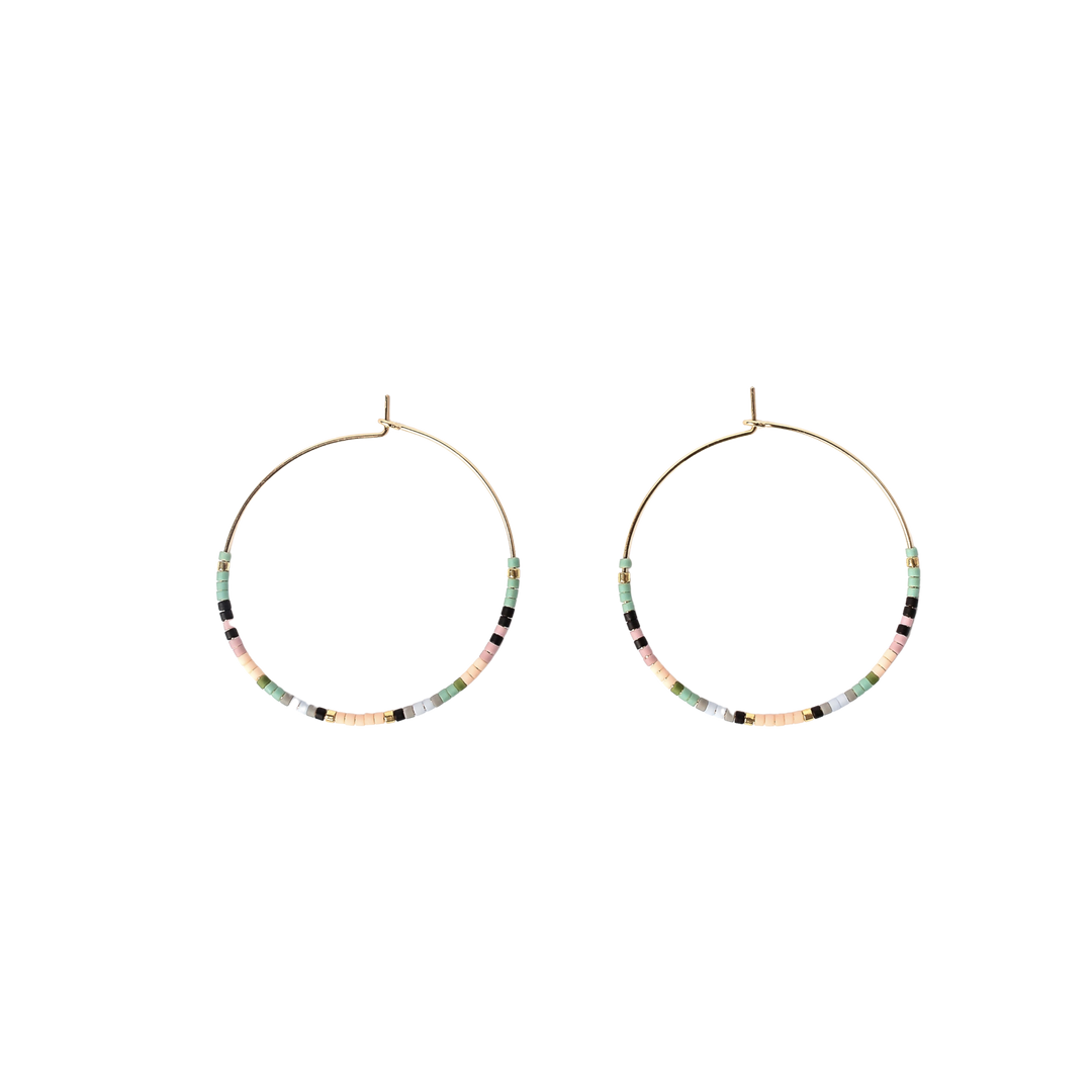 Seed Bead Classic Hoop Earrings