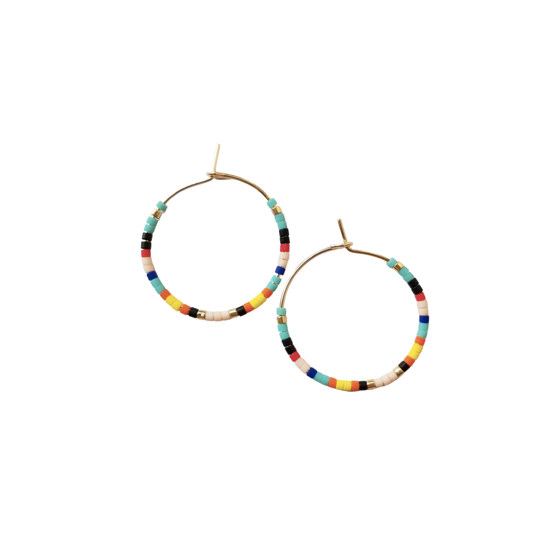 Seed Bead Classic Hoop Earrings