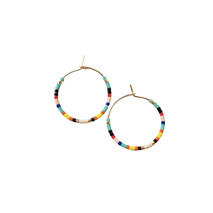 Seed Bead Classic Hoop Earrings