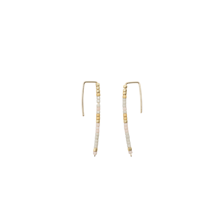 Seed Bead Long Bar Earrings
