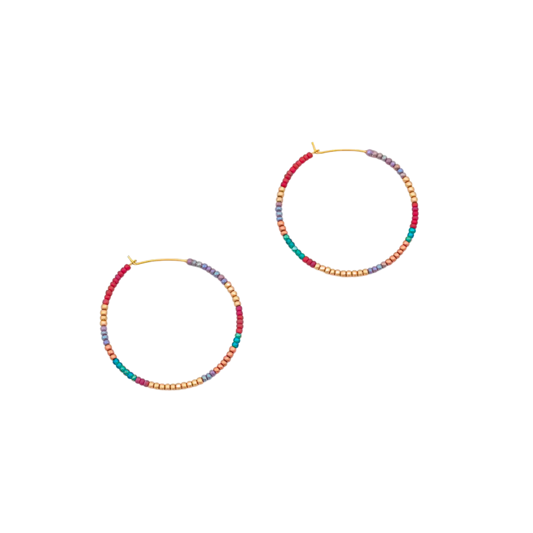 Beaded Hoop Earrings