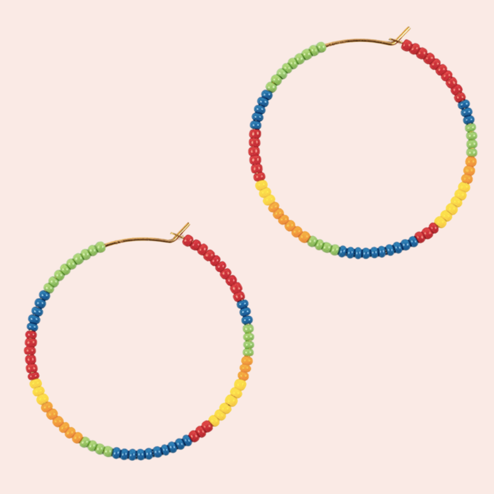 Beaded Hoop Earrings