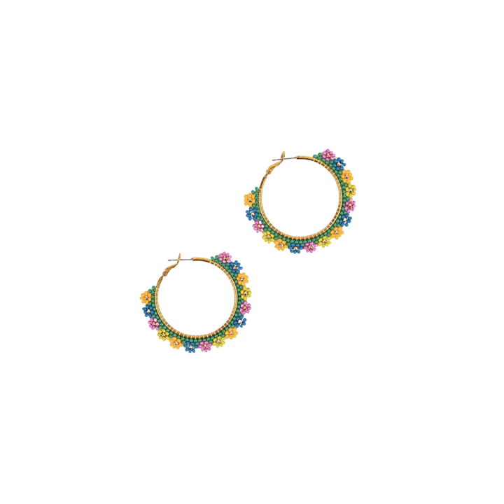 Large Daisy Hoop Earrings