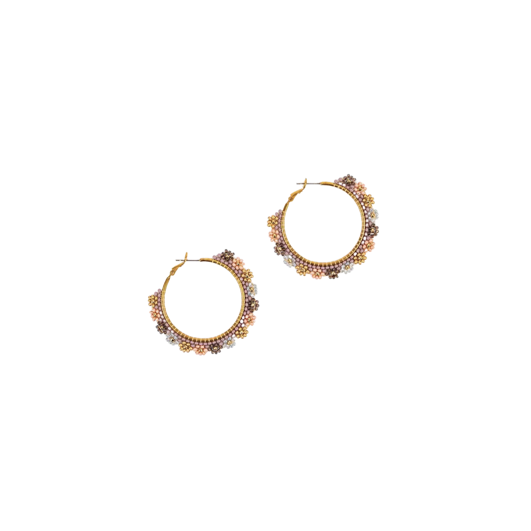 Large Daisy Hoop Earrings