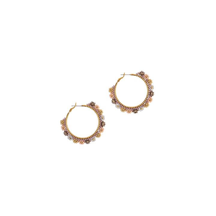 Large Daisy Hoop Earrings