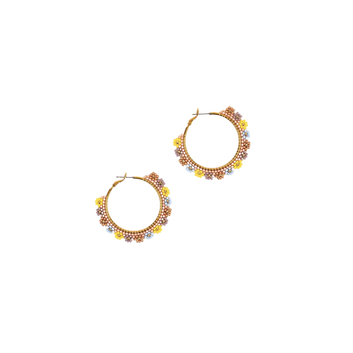 Large Daisy Hoop Earrings