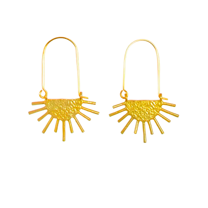 Sun Ray Long Hoop Earrings