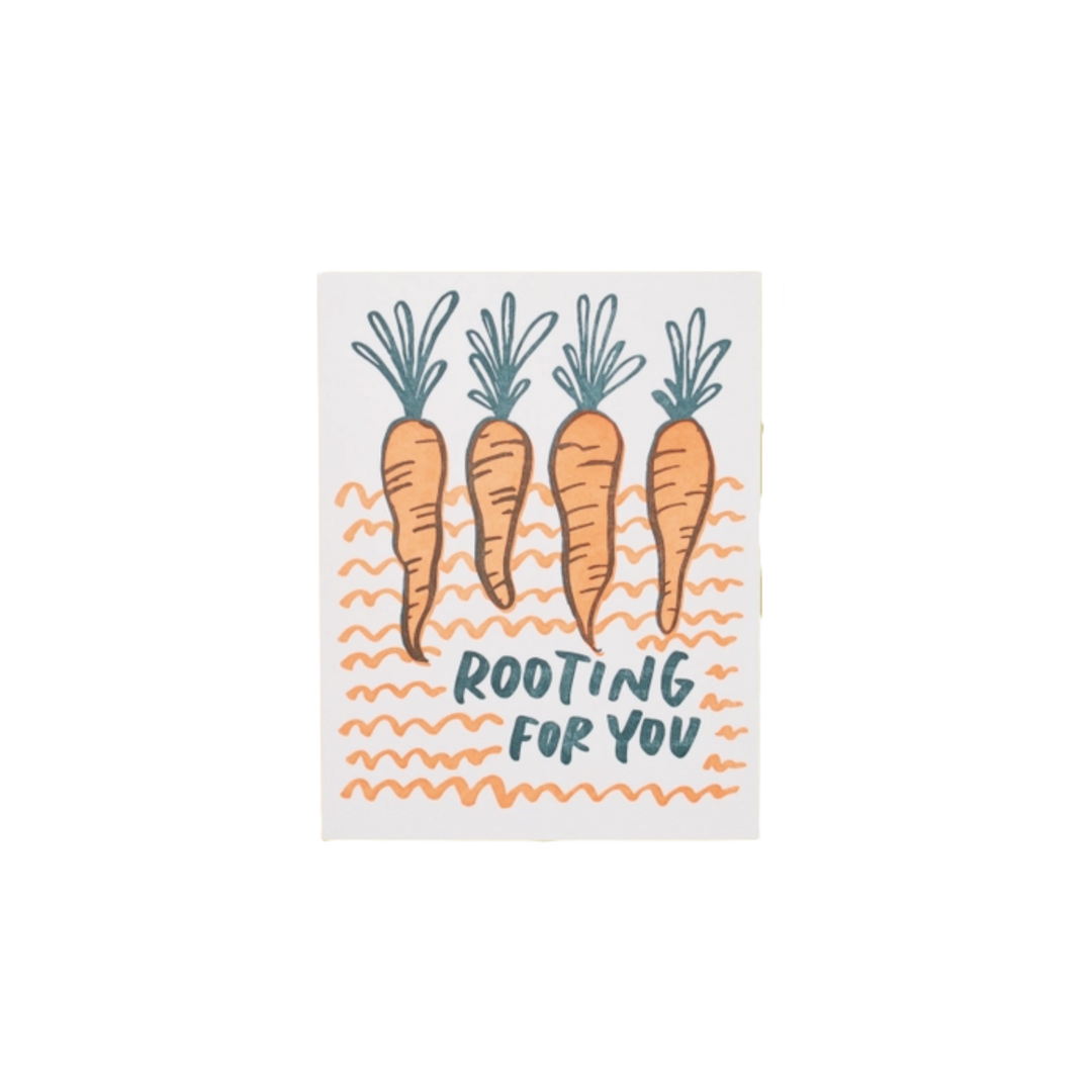Garden Carrots Encouragement Letterpress Greeting Card