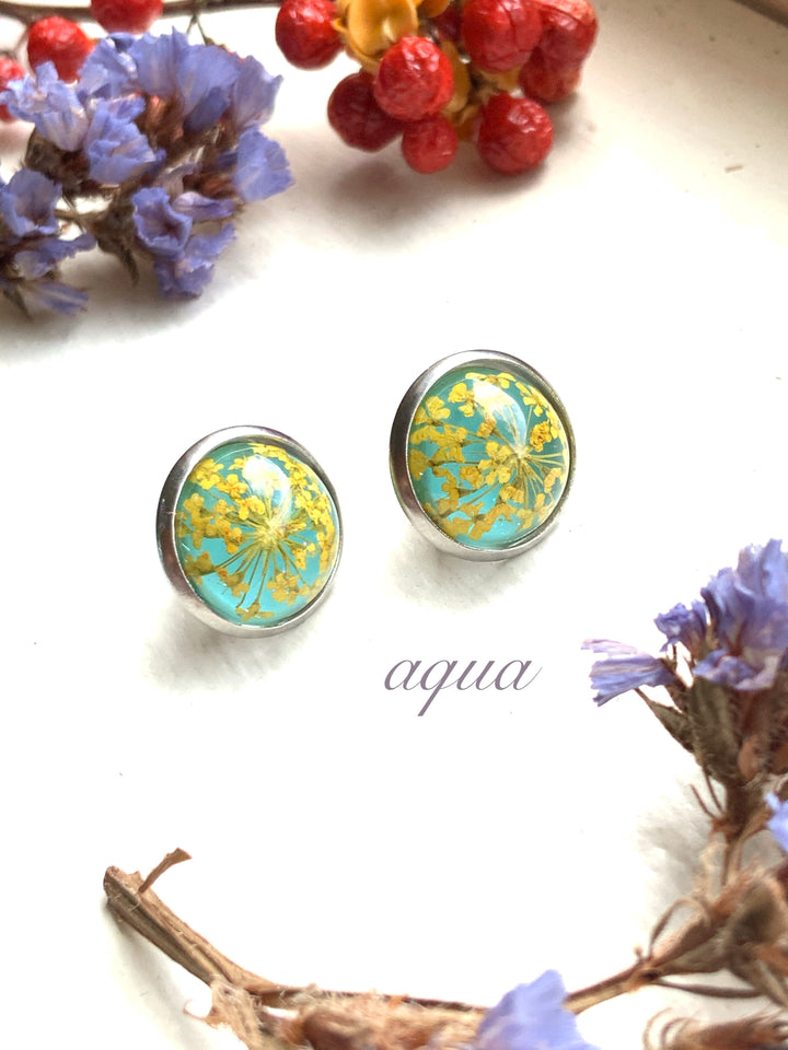 Queen Anne's Lace Resin Studs