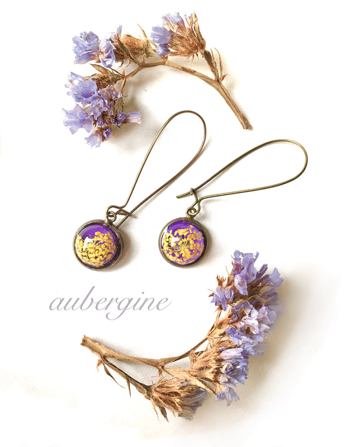 Queen Anne's Lace Small Resin Drop Earrings