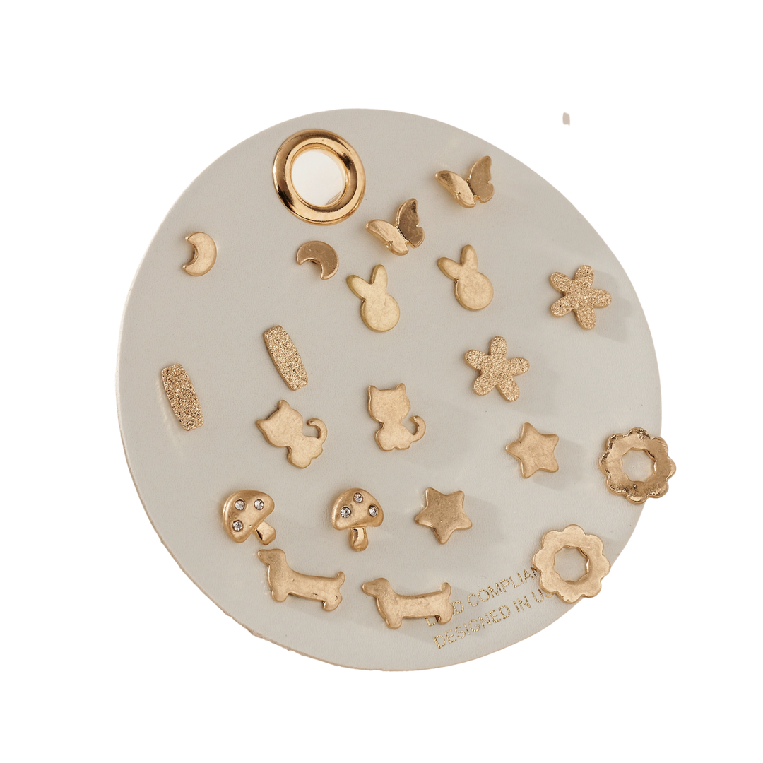 Dog and Friends Stud Box Earrings Set