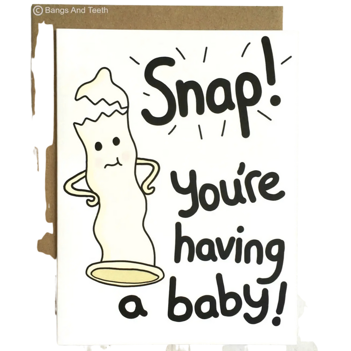 Snap Condom Baby Card