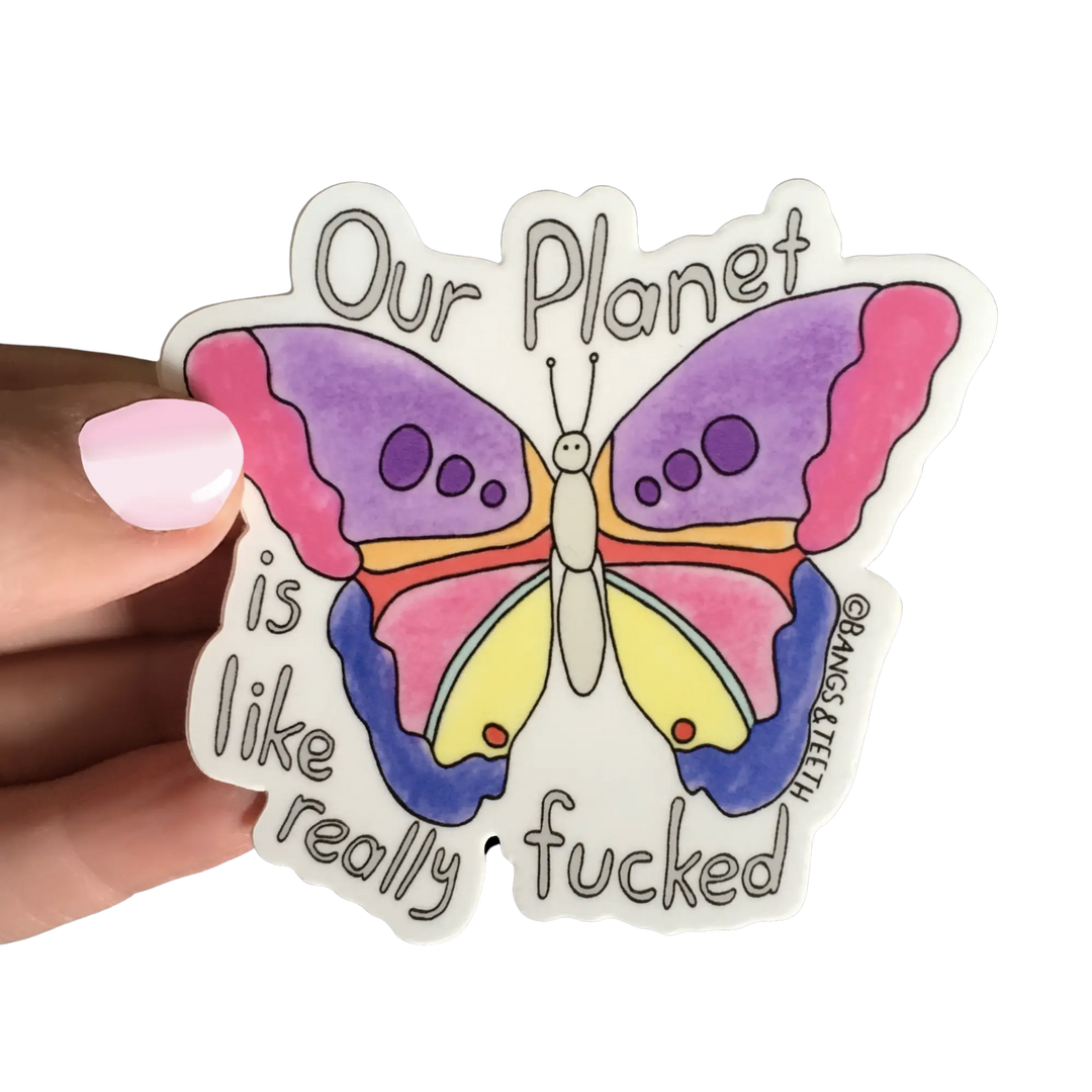 Butterfly Planet Sticker