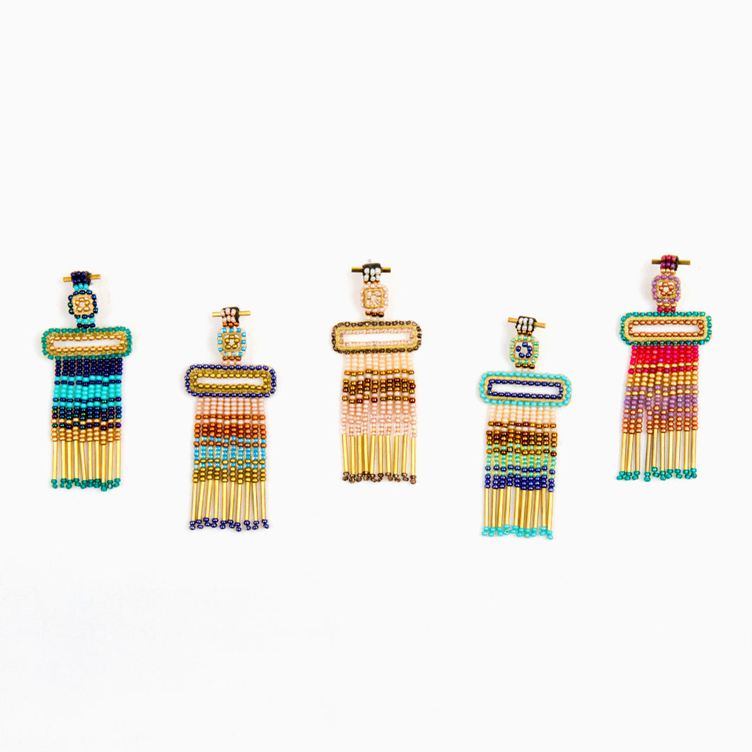 Beaded Fringe Post Earrings