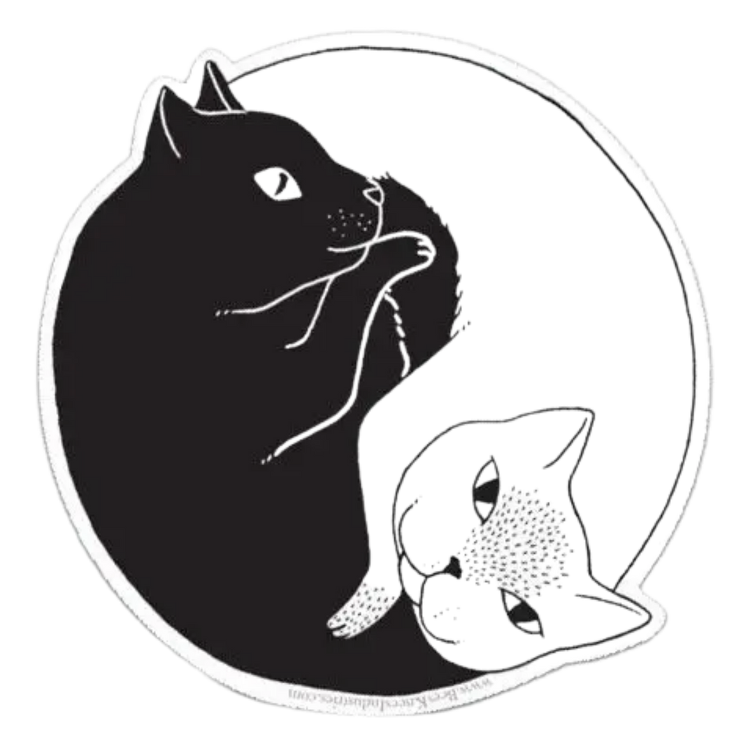 Yin Yang Cats Vinyl Sticker