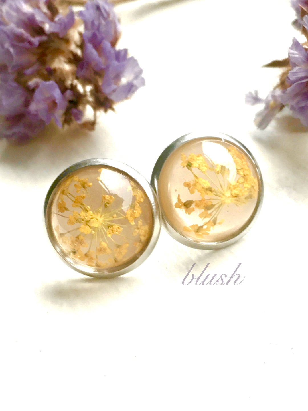 Queen Anne's Lace Resin Studs