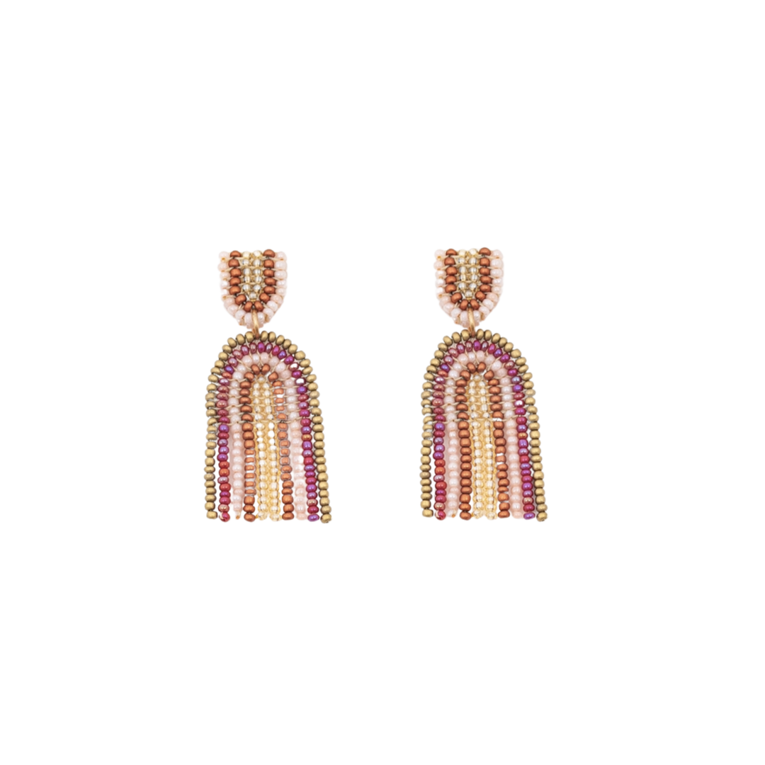 Double Rainbow Beaded Earrings