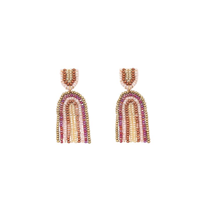 Double Rainbow Beaded Earrings