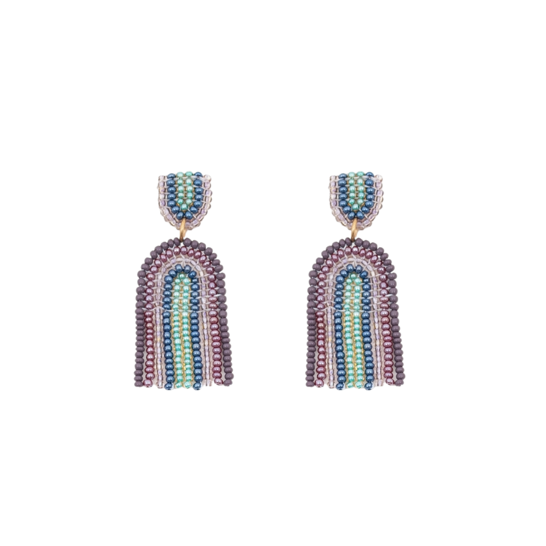 Double Rainbow Beaded Earrings