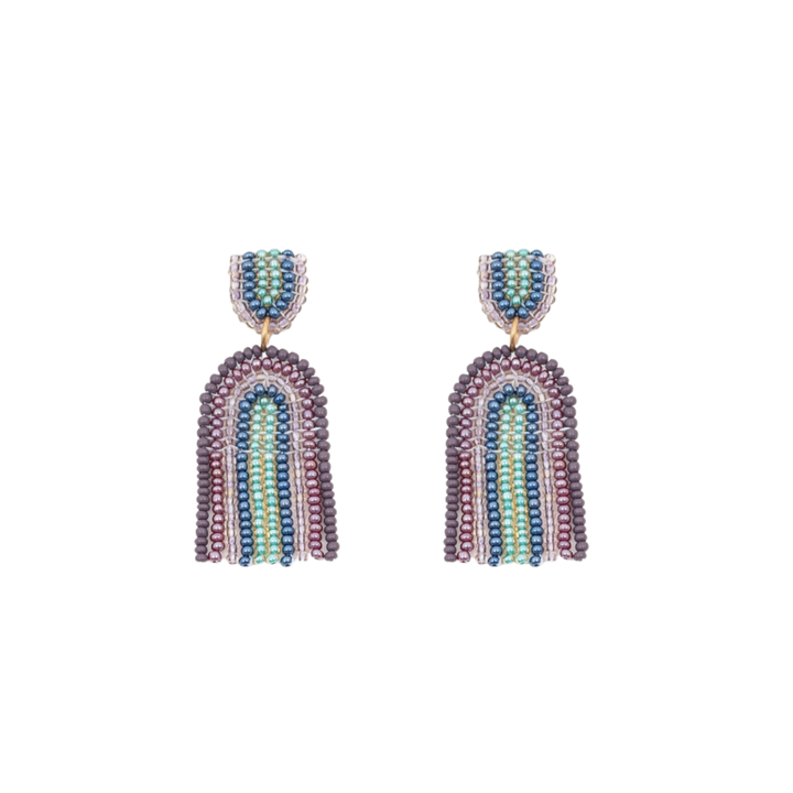 Double Rainbow Beaded Earrings