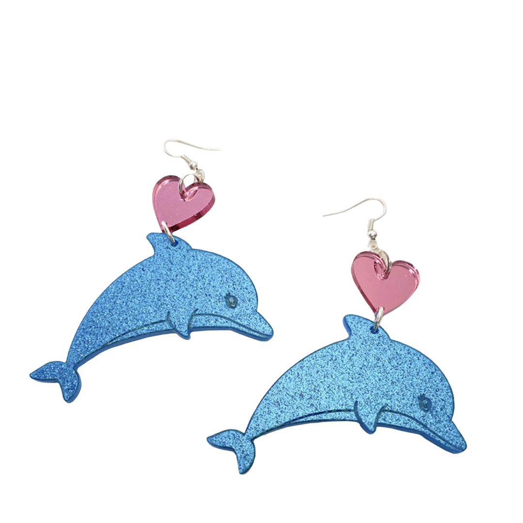 Cosmic Pink Dolphin Earrings