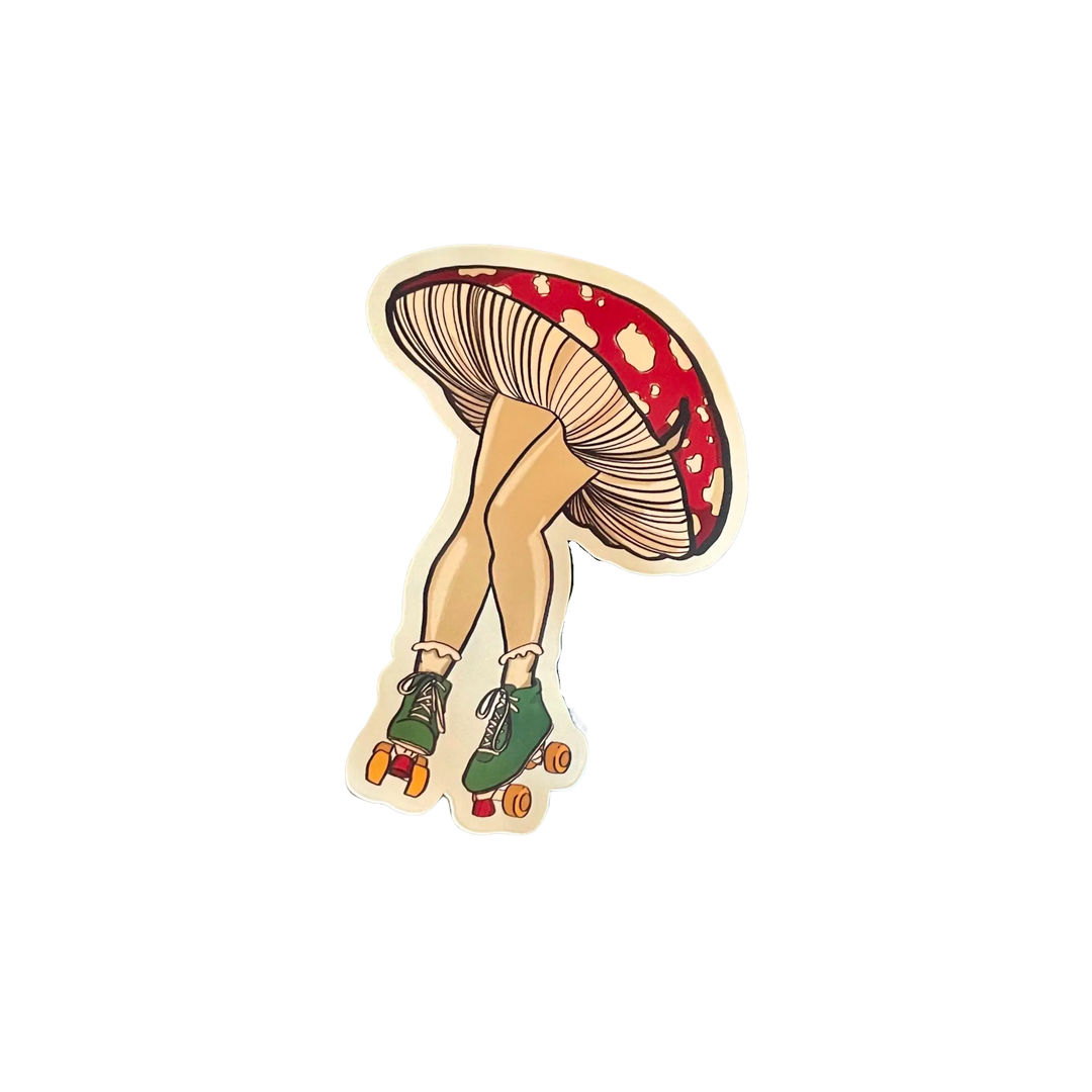 Red Shroom Skater Vinyl Sticker (weather Proof)