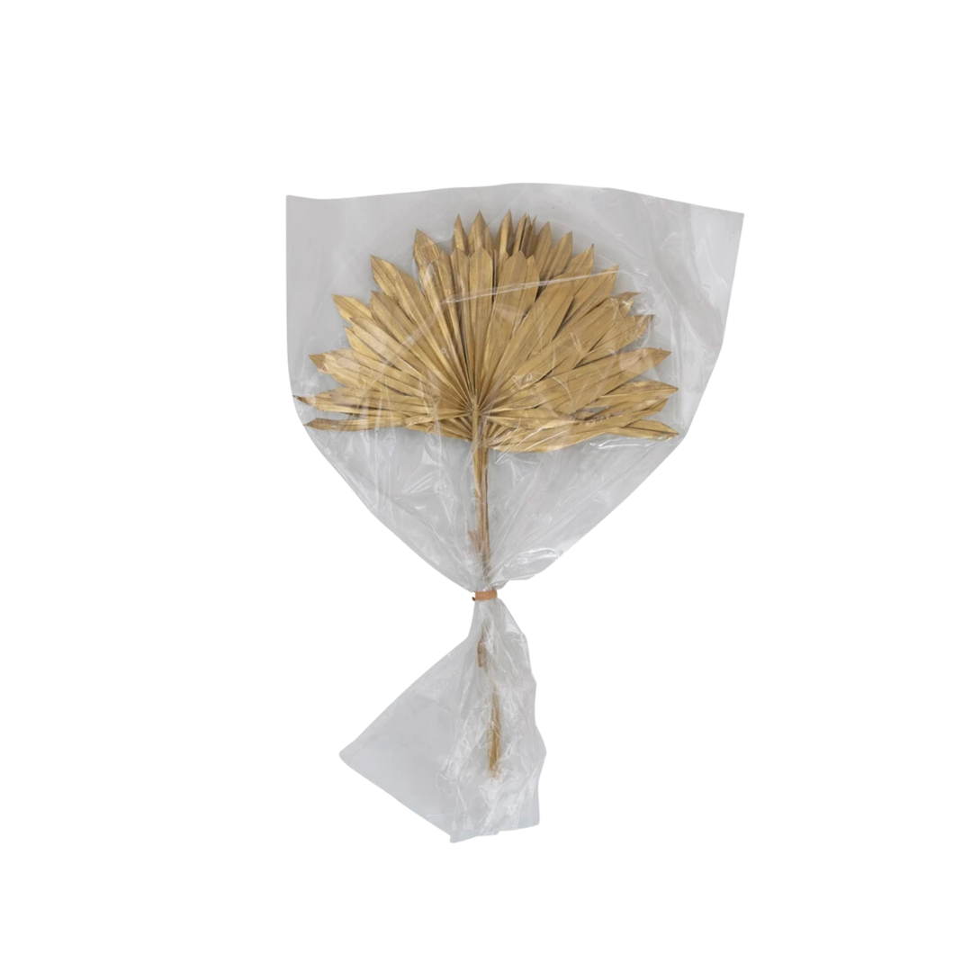 Copy of Dried Natural Sun Cut Palm Bunch, Gold Finish