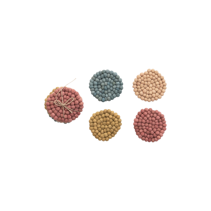 Wool Felt Ball Coasters