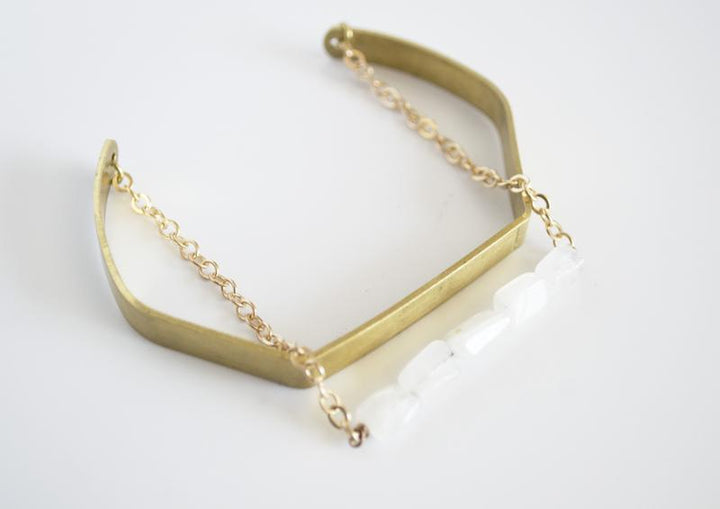 Brass Crystal Cuff Bracelet