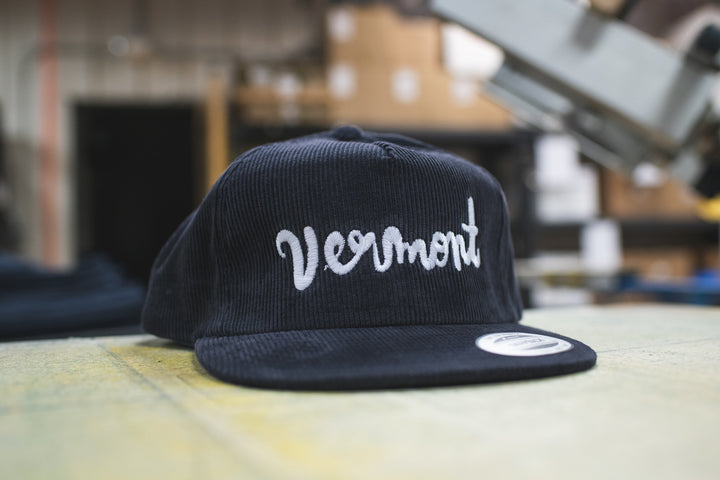 Vermont Script Corduroy Hat