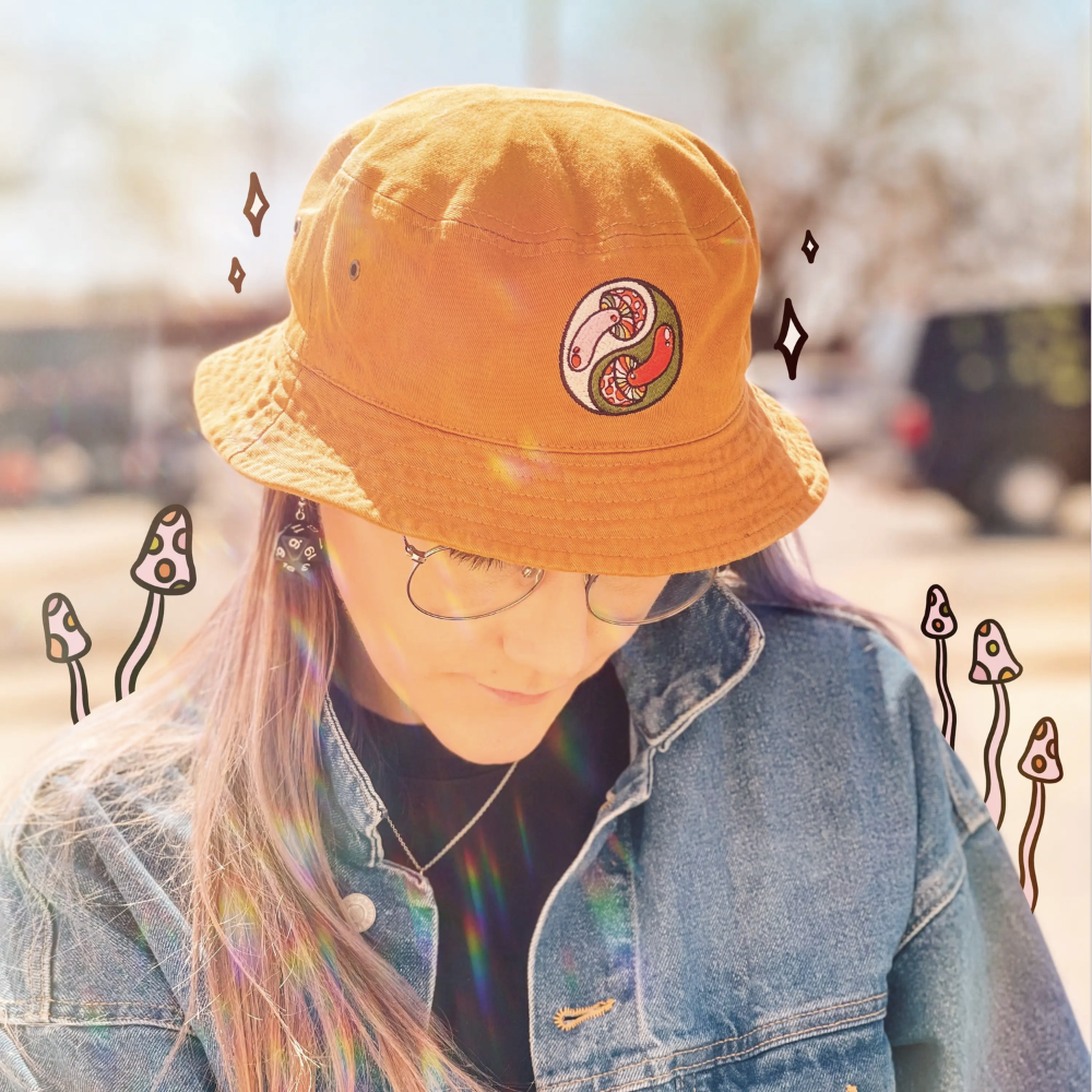 Mushroom Yin Yang Bucket Hat