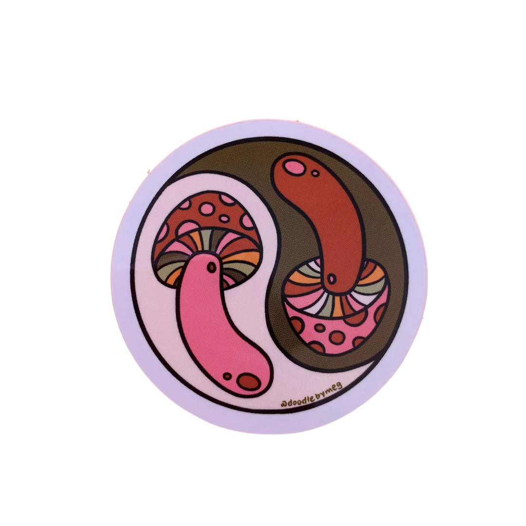 Mushroom Yin Yang Sticker
