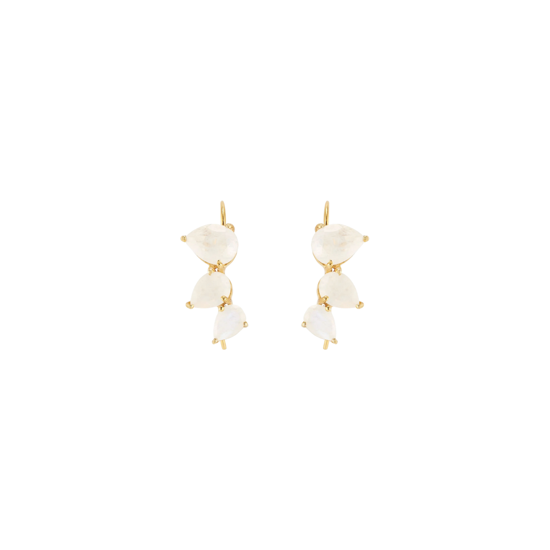 Crawler Earrings Rainbow Moonstone