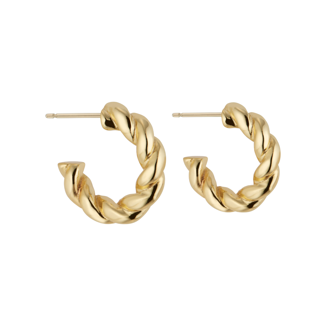 Gold Braided Hoops
