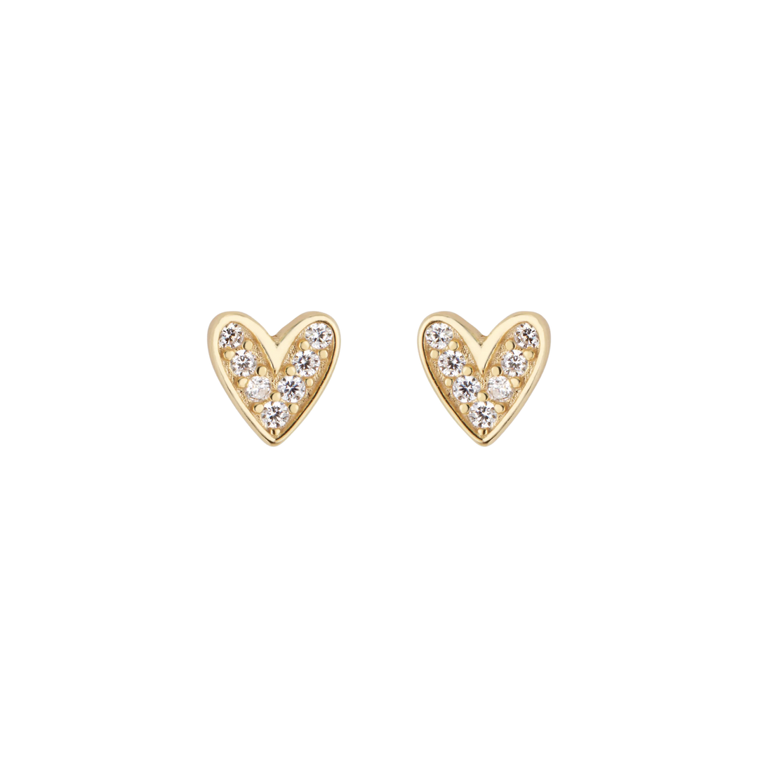 Heart Pavé Studs